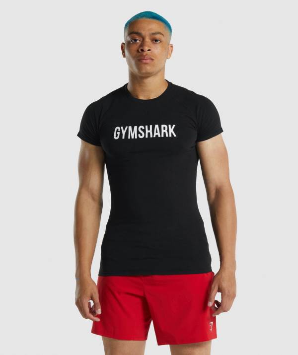 Panske Tricka Gymshark Apollo Čierne | NA2093456